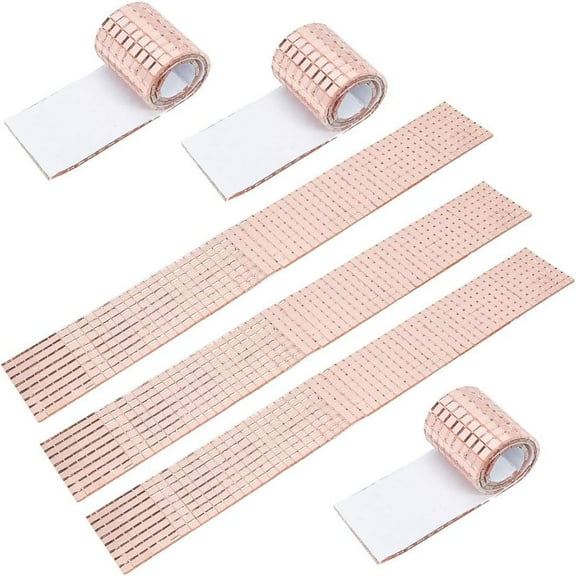 Glass Cabochons with Self-Adhesive Square Mosaic Tiles for Arts DIY Crafts Dark Salmon 300x40x1~2mm