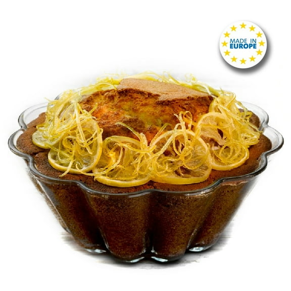 Glass Cake Mold Cake Pan, Fluted Baking Dish for Oven, Glass Serving Bowl, 57oz