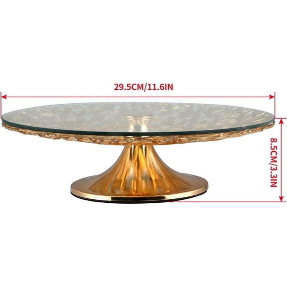 Glass Cake Stand 11.6 inch, Cake Platter Pedestal, Dessert Server Display for Wedding, Party, Birthday(Metal Branches Pattern)$$
