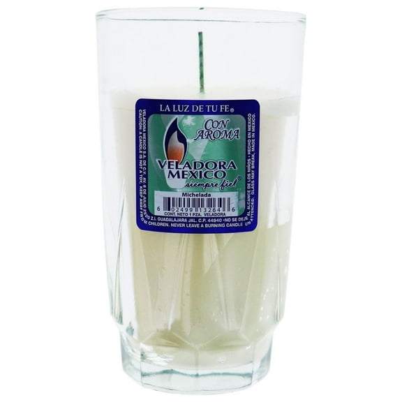 Glass Candle Cup Plain White - 1 count only