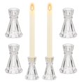 Glass Candle Holder Candlestick Holders Glasseam 6 Pcs Clear Taper