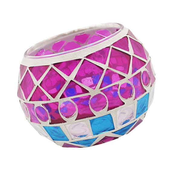 Glass Candle Holders Produces Colorful Light Effects When Candle Lit