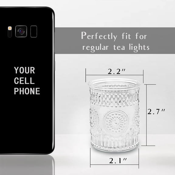 24 Pack  Ribbed Glass Candle Holders for Wedding Table Decor, Votive Tealight Holders