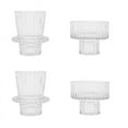 thumbnail image 1 of Glass Candle Holders Taper Candlestick Holder 2 Different Sizes Modern Fluted Design Candle Holder for Wedding Decor A, 1 of 6