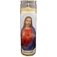 thumbnail image 1 of Glass Candle Sag Corazon De Jesus - Wht - 1 count only, 1 of 1