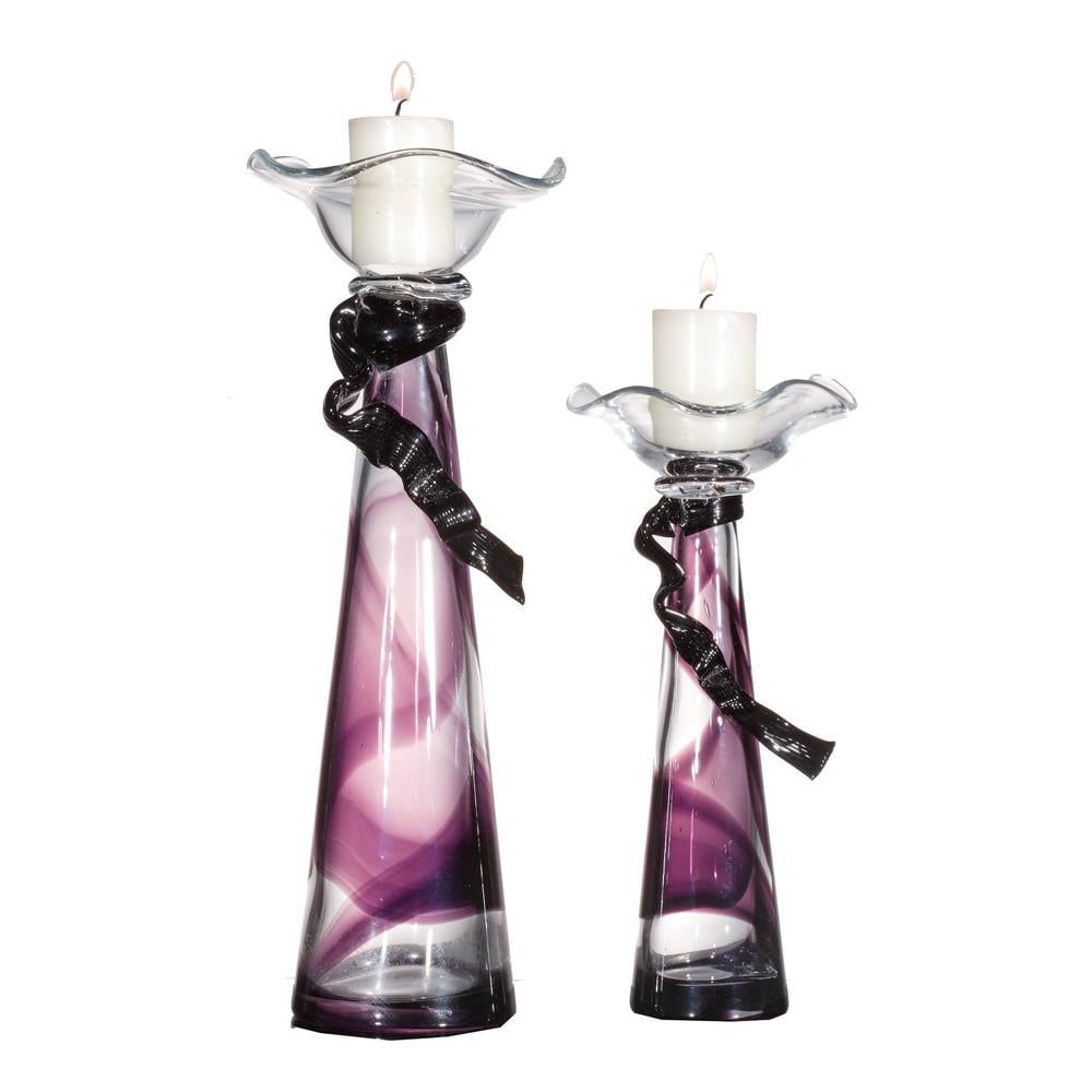 OK Lighting Glass Candleholder