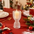 thumbnail image 1 of Glass Candlestick Holder | Transparent Small Wine Glass Style | Thick Clear Glass - Elegant Taper Candle Stand | Table Centerpiece | 1 Pack | 3.9x1.9 in | Home Decor, 1 of 6