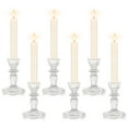 Glass Candlestick Holders Set of 6 Clear Taper Candle Holders Bulk