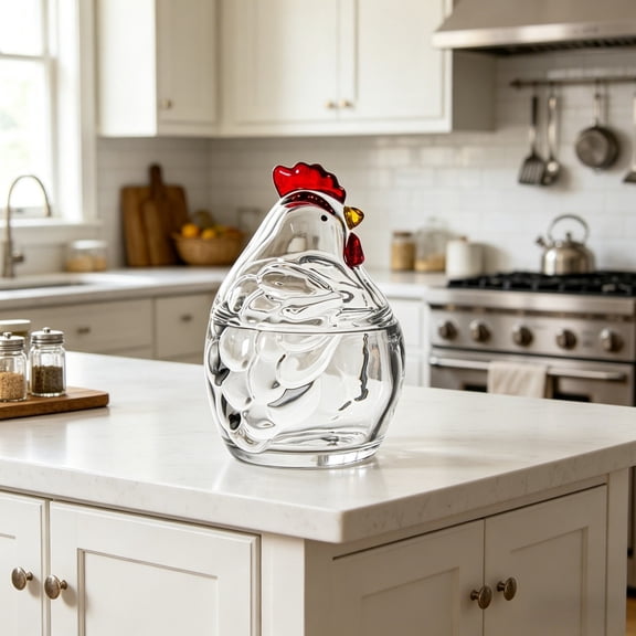 Glass Candy Jar with Lid Storage Container, Decorative Embossed Jar Airtight Seal Large Capacity Multi Use Storage for Snacks Jewelry Candy Wedding Party Home Decor