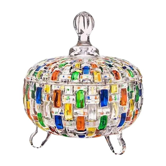 Glass Candy Jar with Lid Decorative Dish 685ml Versatile Storage for Snacks Nuts Coffee Beans Kitchen