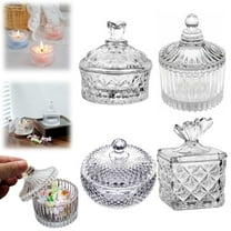 Glass Candy Jar with Lid Transparent Decorative Candy Dish Bowl for Halloween, Home, Wedding, and Party