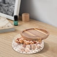 thumbnail image 1 of Glass Candy Nuts Serving Storage Container Snack Tray Plates with Wooden Lid, 1 of 10