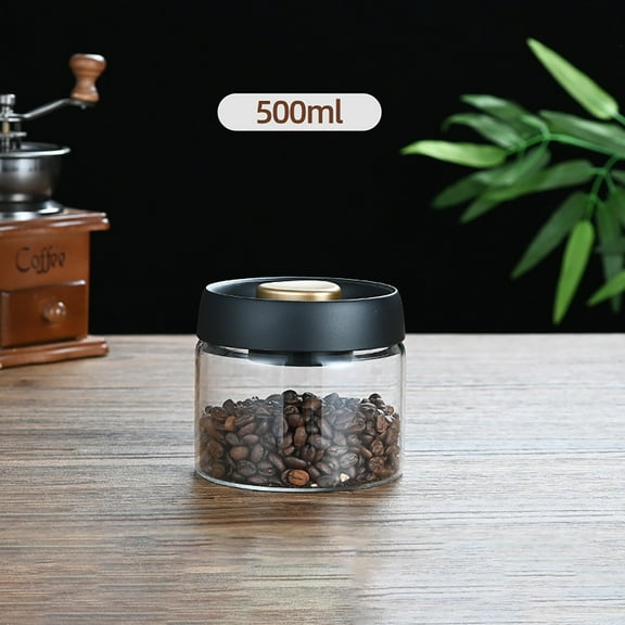 Glass Canister, Airtight Kitchen Storage Jar, Keeps Contents Fresh with Vacuum Seal Design, Ideal for Coffee Beans and Dry Goods, Home Chefs and Kitchen Organizers