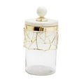 thumbnail image 1 of Glass Canister With Gold Mesh Design and Marble Lid (3 Sizes), 1 of 2
