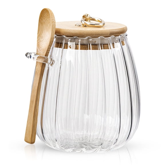 Glass Canister with Lid Airtight Storage Jar for Coffee, Nuts, Pet Food - Decorative Container with Easy-Grasp Metal Handle 700ml (23oz)