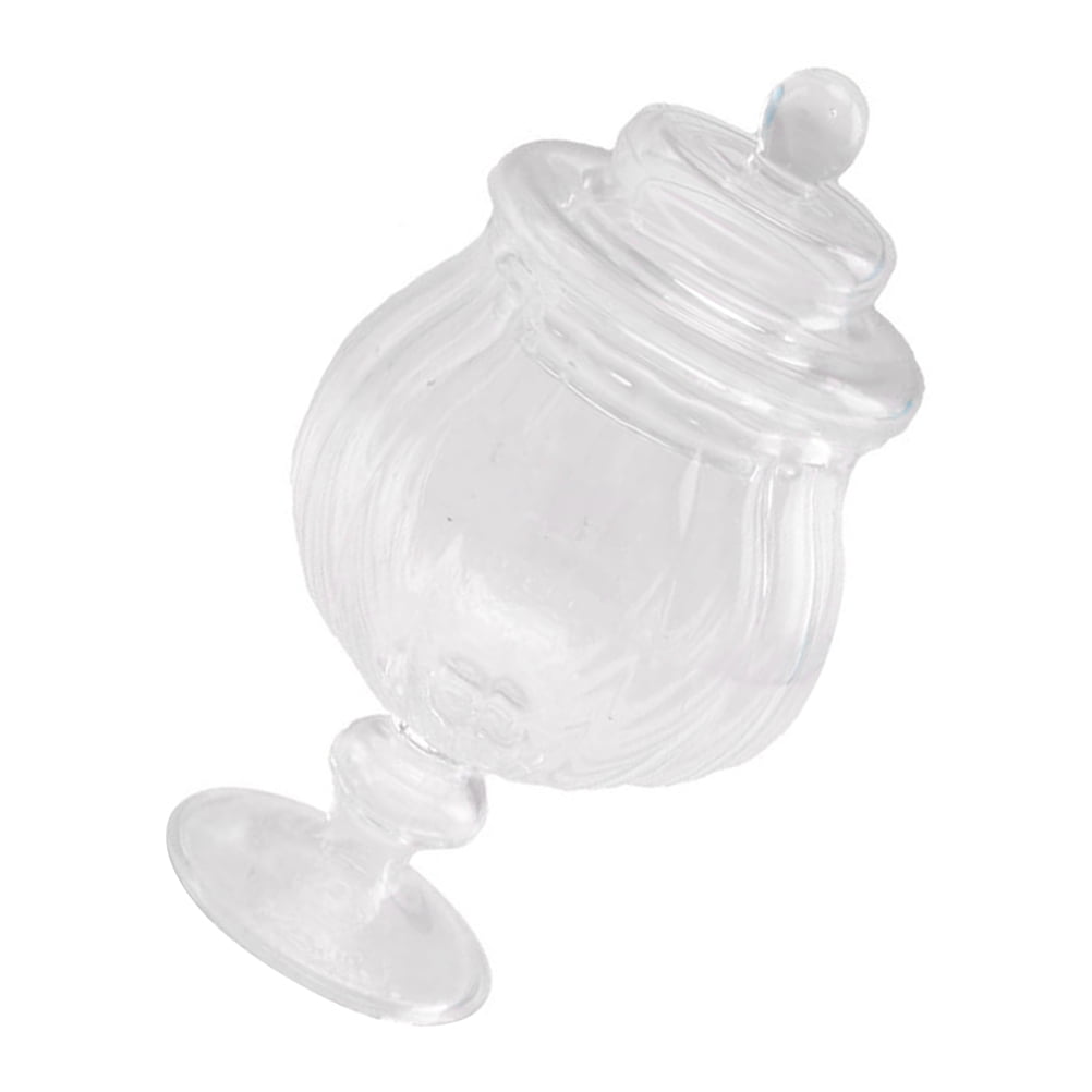 Glass Canister with Lid Doll House Accessory Dollhouse Candy Jar Food