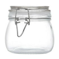 Glass Canisters with Airtight Clamp Lids - Large Round Mason Jars for Food Storage, Canning, Flour, Cereal, Coffee, Pasta, Beans & Dry Ingredients