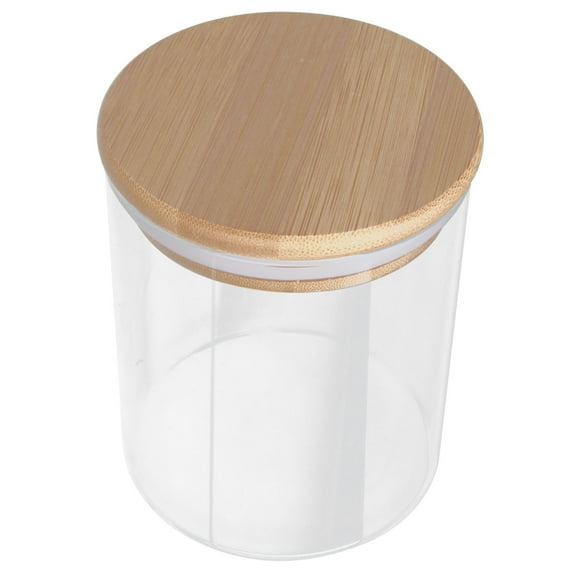 Glass Canning Jar, 450Ml Food Jar Food Storage Container Jar With Wood Lid For Tea For Spice For Coffee