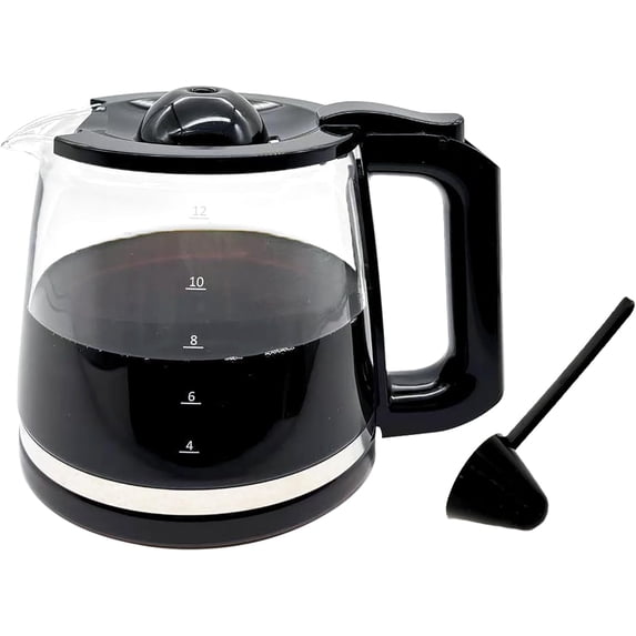 Glass Carafe Replacement Compatible with Mr Coffee 12 Cup Machine # RF, PC,SC,MMX,MSX, BVMC-RF300, BVMC-MSX23-NLY, BVMC-MMX23,BVMC-SC12BL1-2,BVMC-PL12BL1-NP,BVMC-EM100 Series