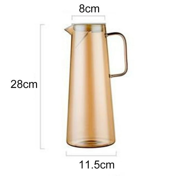 Glass Carafe with Lid, Heat Resistant Borosilicate Glass, for Lemonade, Water