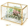 thumbnail image 1 of Glass Card Box with Slot, Large Gold Clear Card Box for Wedding Receptions, Decorative Storage Box with Lock for Baby Shower, Birthday Party, Bridal Shower, 1 of 9