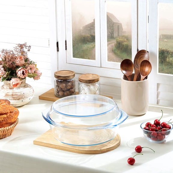 NUTRIUPS 11 in x 5.27 in 4L Glass Baking Dishes, Non-Stick