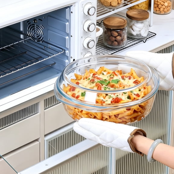 NUTRIUPS 11 in x 5.27 in 4L Glass Baking Dishes, Non-Stick