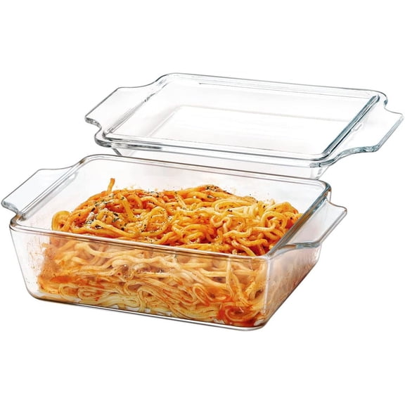 Glass Casserole Dish with Lid, Mini 1 QT (5.7in x 7in) Oven Safe Glass Baking Dish for Single Serving