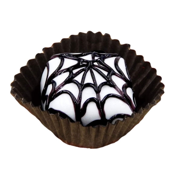 Glass Chocolate White with Spider Web Handmade Gift Home Table Décor Accent Apartment