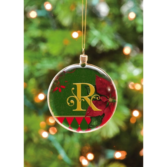 Glass Christmas Ornament Monogram R