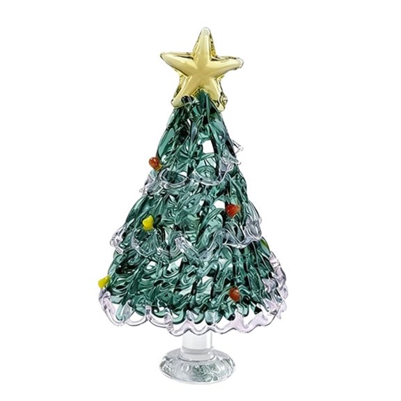 Glass Christmas Tree Colorful Craft Ornament Gift Glassware Car And Desktop Decor