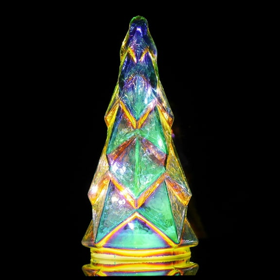 Crackle Glass LED Globe Night Light Battery Operated Warm White