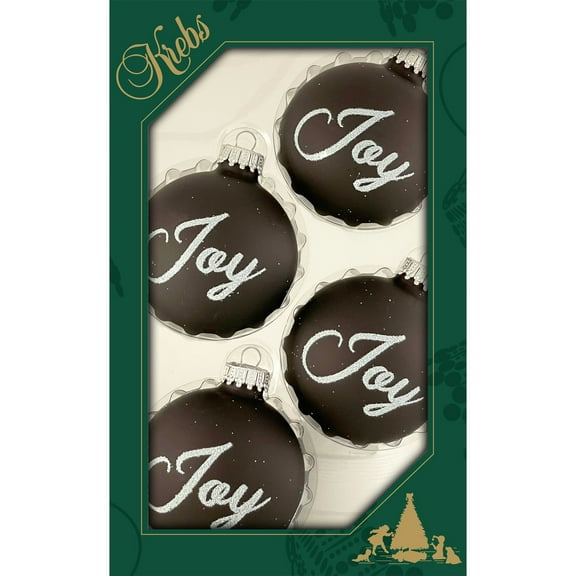 Glass Christmas Tree Ornaments - 67mm/2.625" [4 Pieces] Decorated Balls from Christmas by Krebs Seamless Hanging Holiday Decor