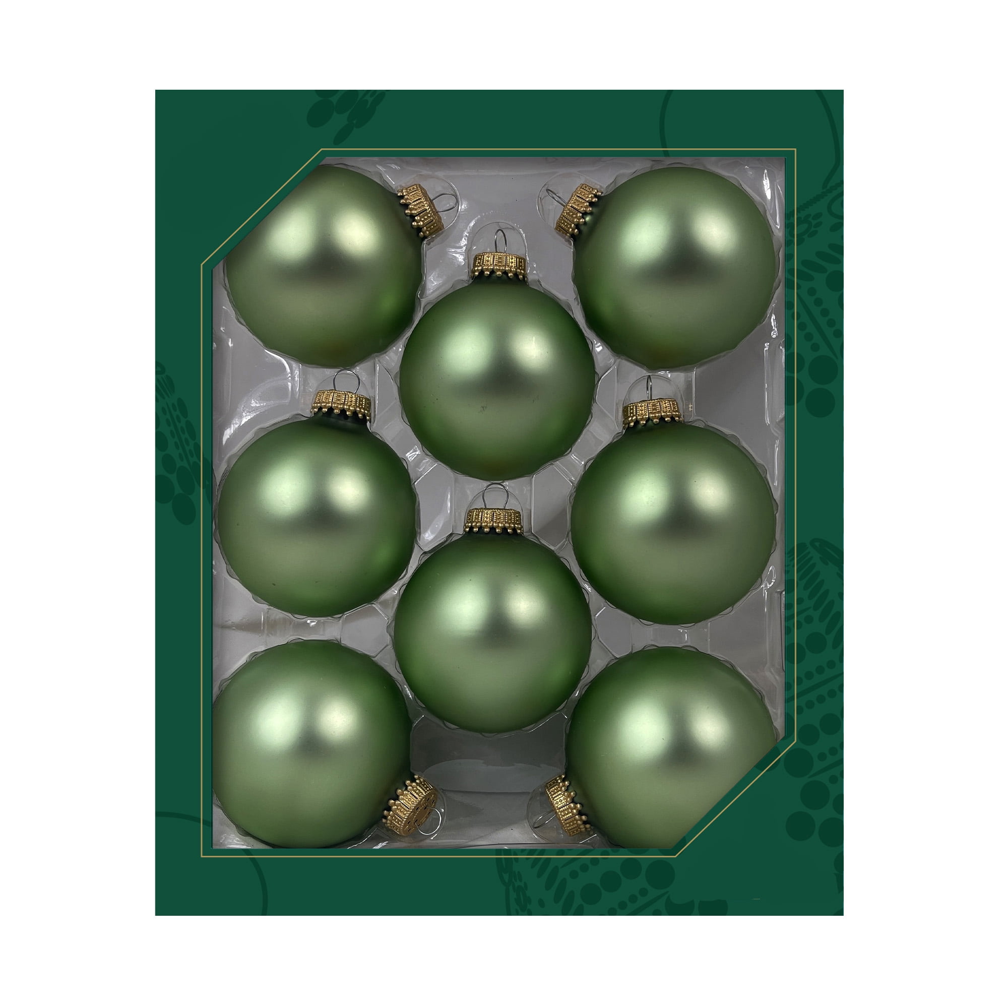 Glass Christmas Tree Ornaments 67mm / 2.625" [8 Pieces] Designer Balls from Christmas by Krebs