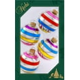 thumbnail image 1 of Glass Christmas Tree Ornaments - 67mm/2.63" [4 Pieces] Decorated Balls from Christmas by Krebs Seamless Hanging Holiday Decor (Bright Silver with Multicolor Lines), 1 of 7