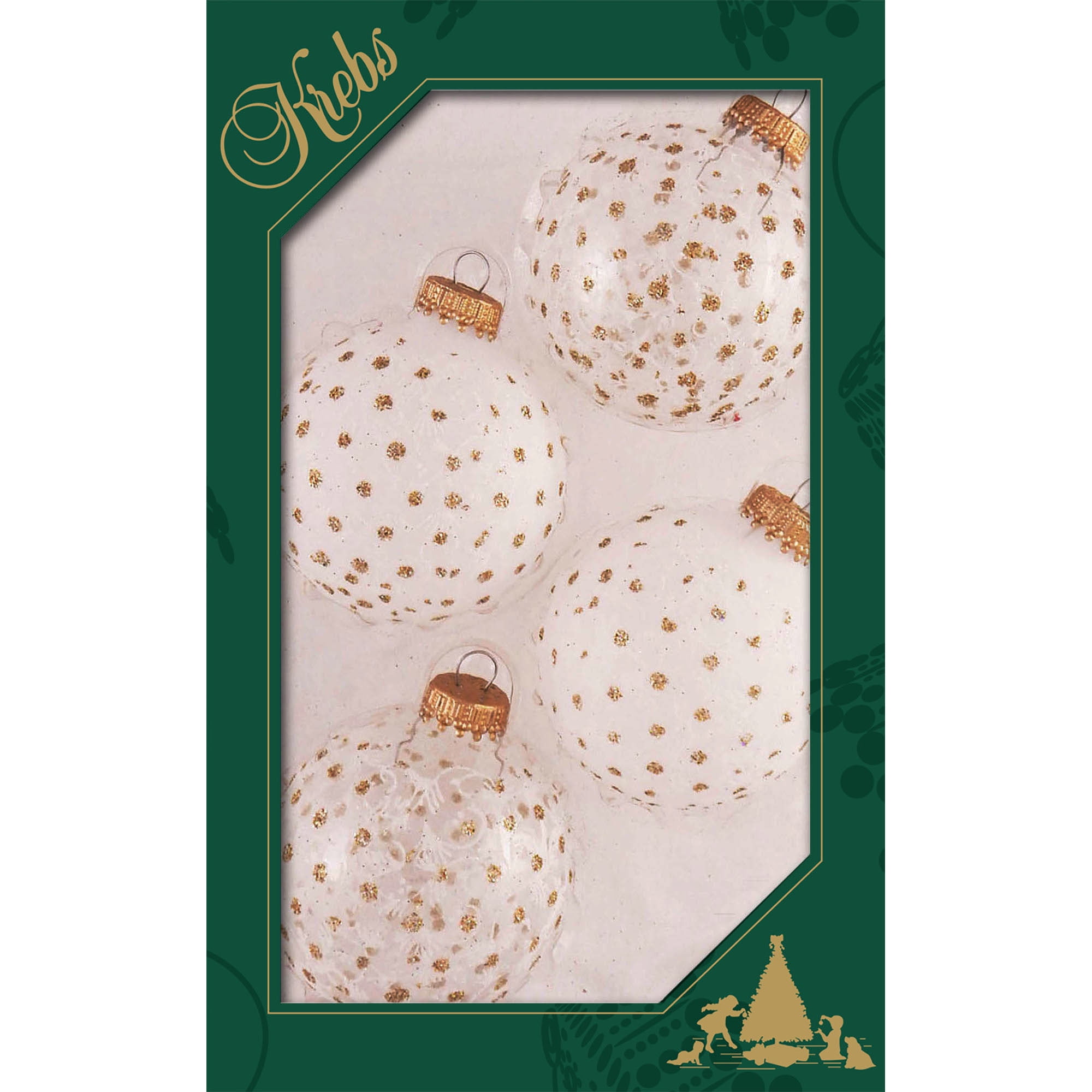 Glass Christmas Tree Ornaments 67mm/2.63" [4 Pieces] Decorated Balls from Christmas by Krebs