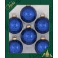 thumbnail image 1 of Glass Christmas Tree Ornaments - 67mm / 2.63" [6 Pieces] Designer Balls from Christmas By Krebs Seamless Hanging Holiday Decor (Sapphire Blue Spangle), 1 of 5