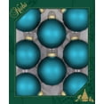 thumbnail image 1 of Christmas By Krebs 2 5/8" (67mm) Seamless Glass Ornament [8 Pieces], Decorated Designer Heirloom (Velvet Turquoise Bliss), 1 of 5