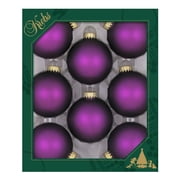 Christmas By Krebs Made in The USA Designer Seamless Glass Christmas Ball Ornaments, 2 5/8 67mm, 8 Pieces