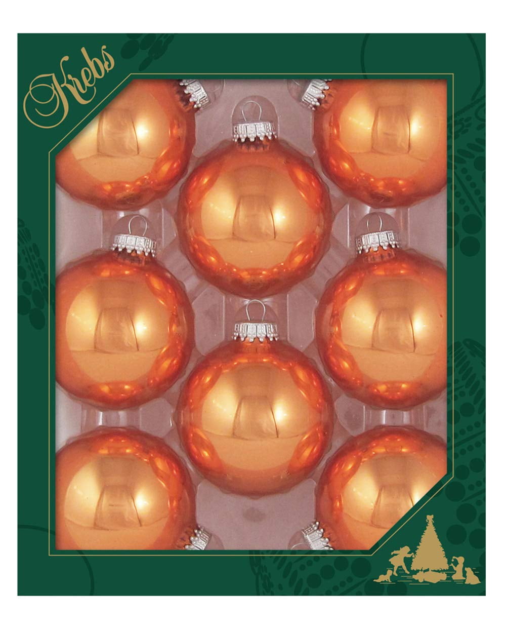 Glass Christmas Tree Ornaments 67mm / 2.63" [8 Pieces] Designer Balls from Christmas By Krebs