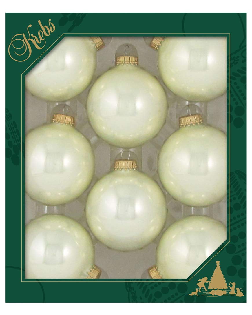 Pearl Shine Seamless Glass Christmas Ornaments Set of 8