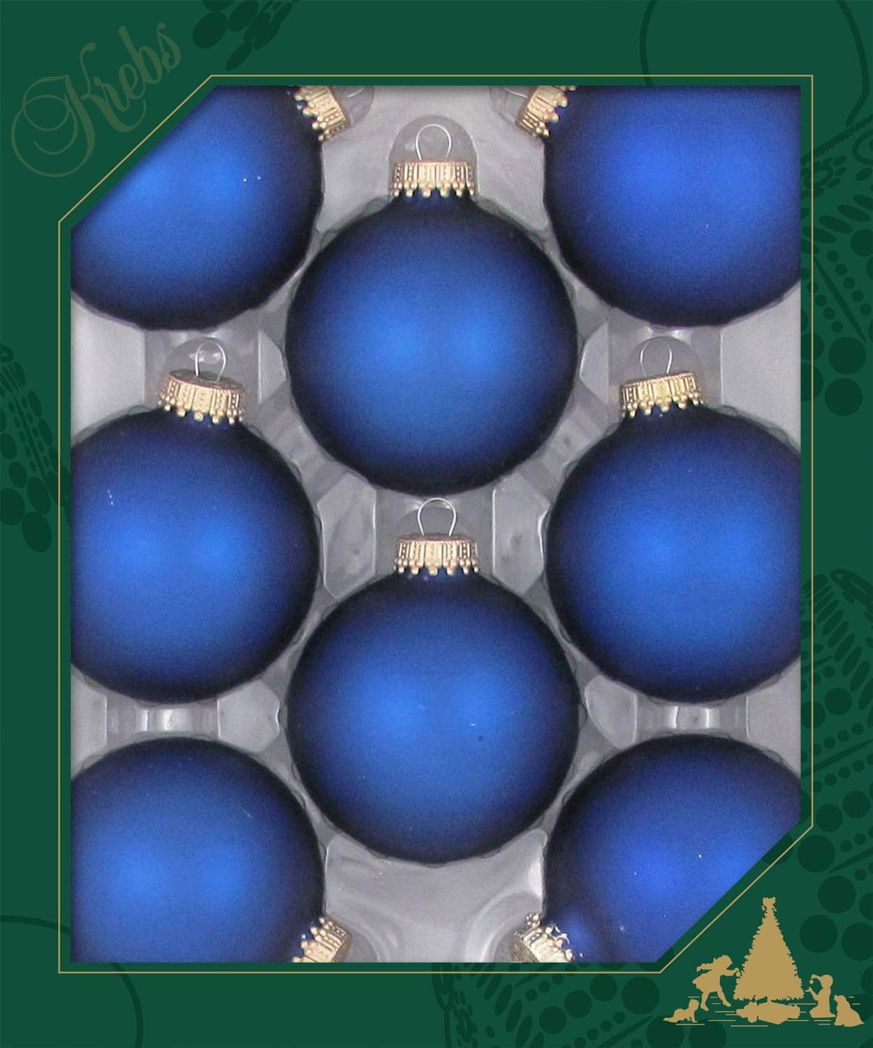 Glass Christmas Tree Ornaments 67mm / 2.63" [8 Pieces] Designer Balls