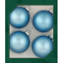 Glass Christmas Tree Ornaments - 80mm / 3.25" [4 Pieces] Designer Balls from Christmas By Krebs Seamless Hanging Holiday Decor (Alpine Velvet)