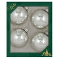 thumbnail image 1 of Glass Christmas Tree Ornaments - 80mm / 3.25" [4 Pieces] Designer Balls from Christmas By Krebs Seamless Hanging Holiday Decor (Bright Silver), 1 of 7