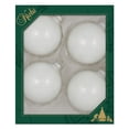 thumbnail image 1 of Glass Christmas Tree Ornaments - 80mm / 3.25" [4 Pieces] Designer Balls from Christmas By Krebs Seamless Hanging Holiday Decor (Porcelain White), 1 of 6