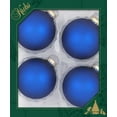 thumbnail image 1 of Glass Christmas Tree Ornaments - 80mm / 3.25" [4 Pieces] Designer Balls from Christmas By Krebs Seamless Hanging Holiday Decor (Velvet Blue), 1 of 6