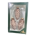 thumbnail image 1 of Glass Christmas Tree Ornaments - Decorated from Christmas by Krebs - Handmade Seamless Hanging Holiday Decorations for Trees (4" Branch Brown Velvet Pinecones [3 Pieces]), 1 of 6