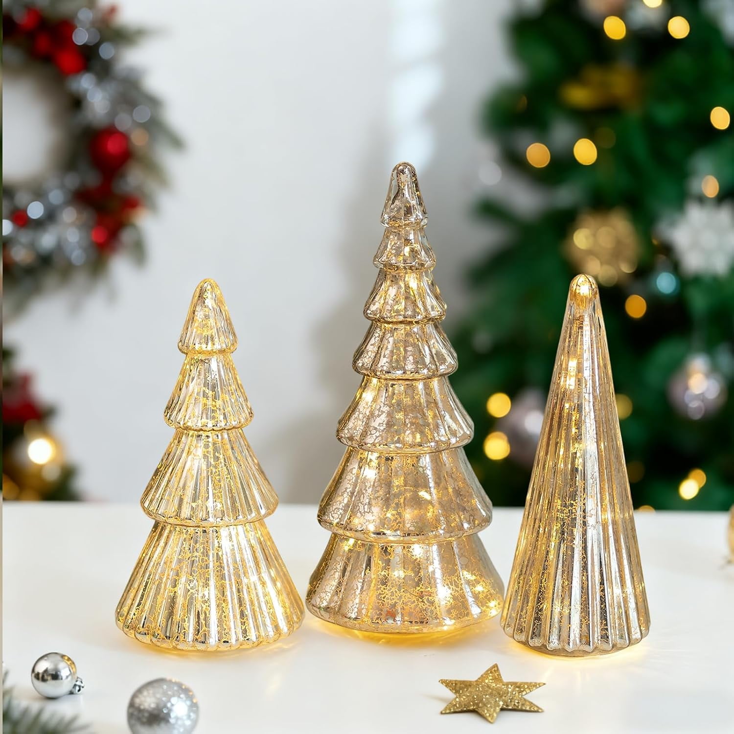 Silver Mercury Glass Christmas Trees