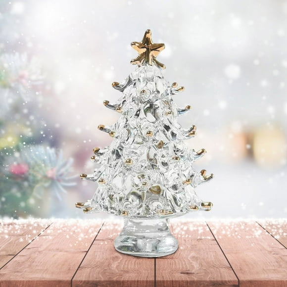 Glass Christmas Tree Small Sparkling Xmas Trees Decorations Table Top Centerpiece Window Home Decor