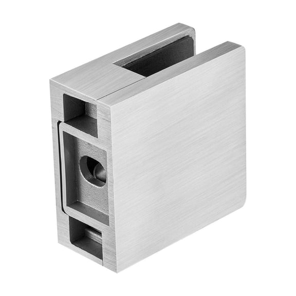 Glass Clamps 4-Pack, Square Railing Brackets for 0.31-0.47" Glass, 304 Stainless Steel, Balcony/Pool/Stair Railing Support, Silver